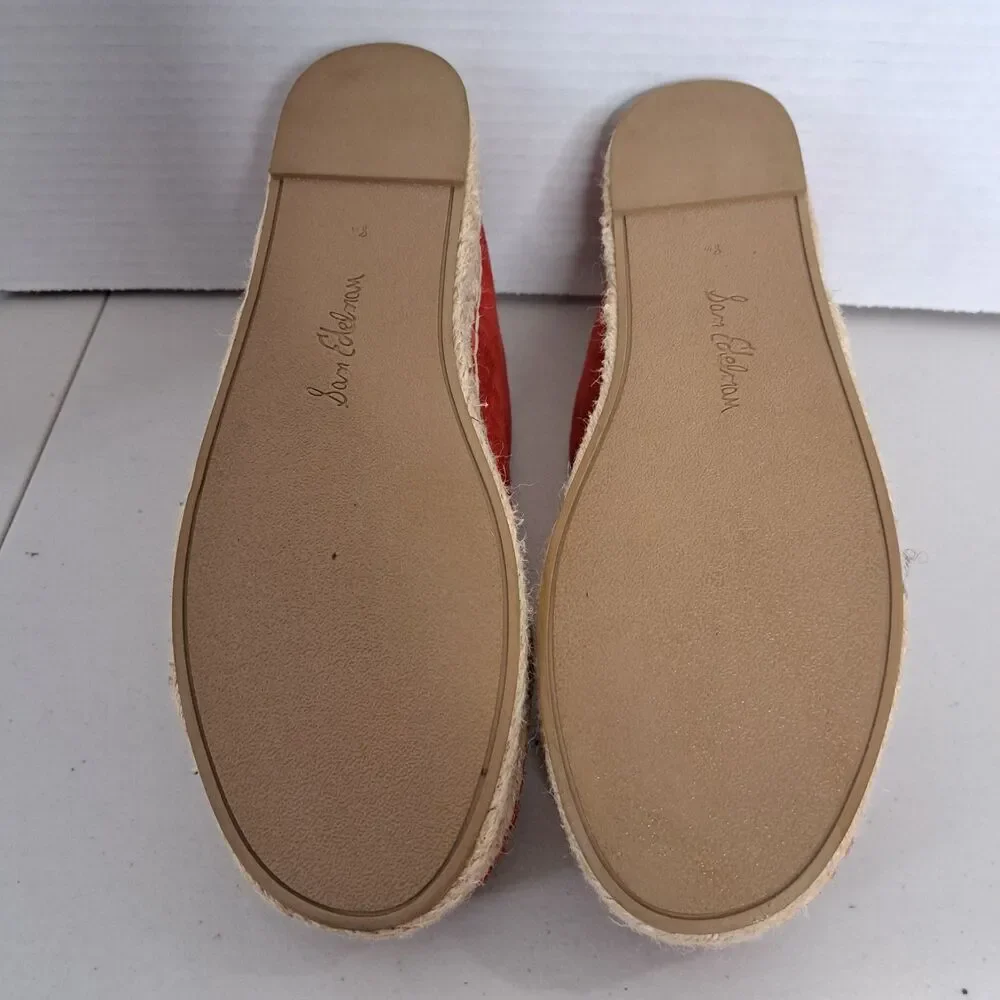 Sam Edelman Women's Carrin Suede Platform Espadrille Slip On Shoes Red size 8.5M